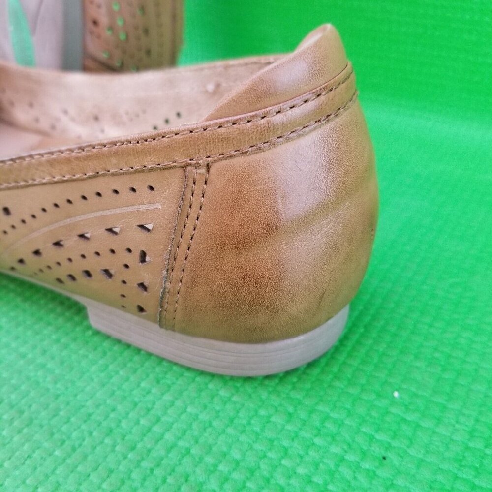 ✅ WOMENS 9B EARTH ROYALE SAND BROWN LEATHER BALLET FLATS LOAFERS DRESS SHOES - Picture 14 of 16